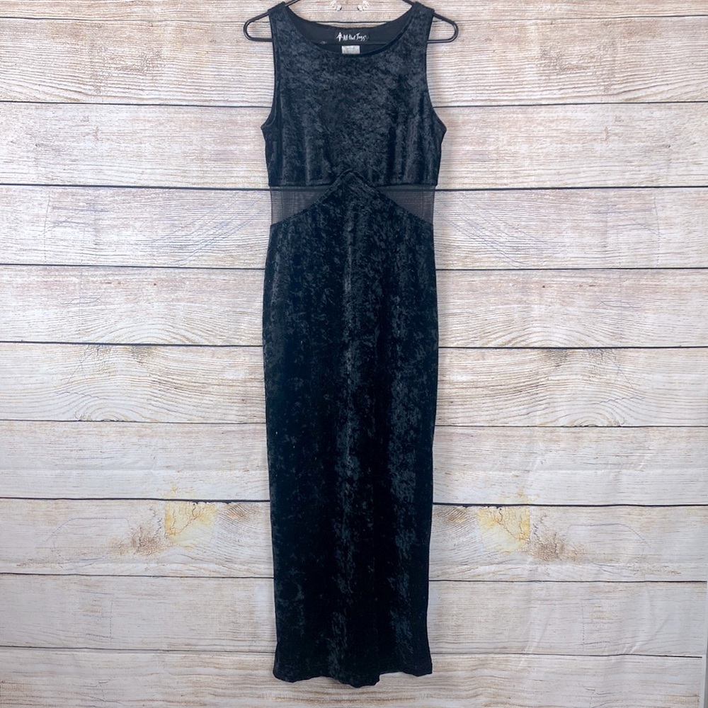 Mesh Velvet Long Maxi Tank Dress